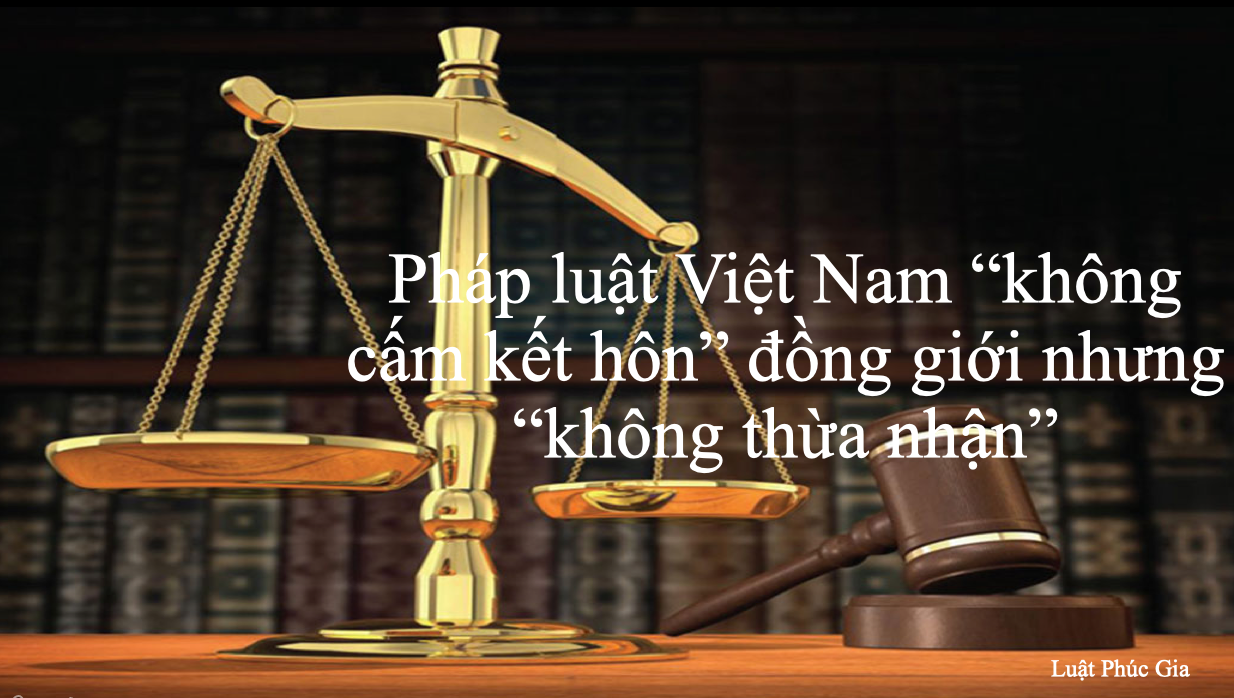 Pháp luật Việt Nam “không cấm kết hôn” đồng giới nhưng “không thừa nhận”