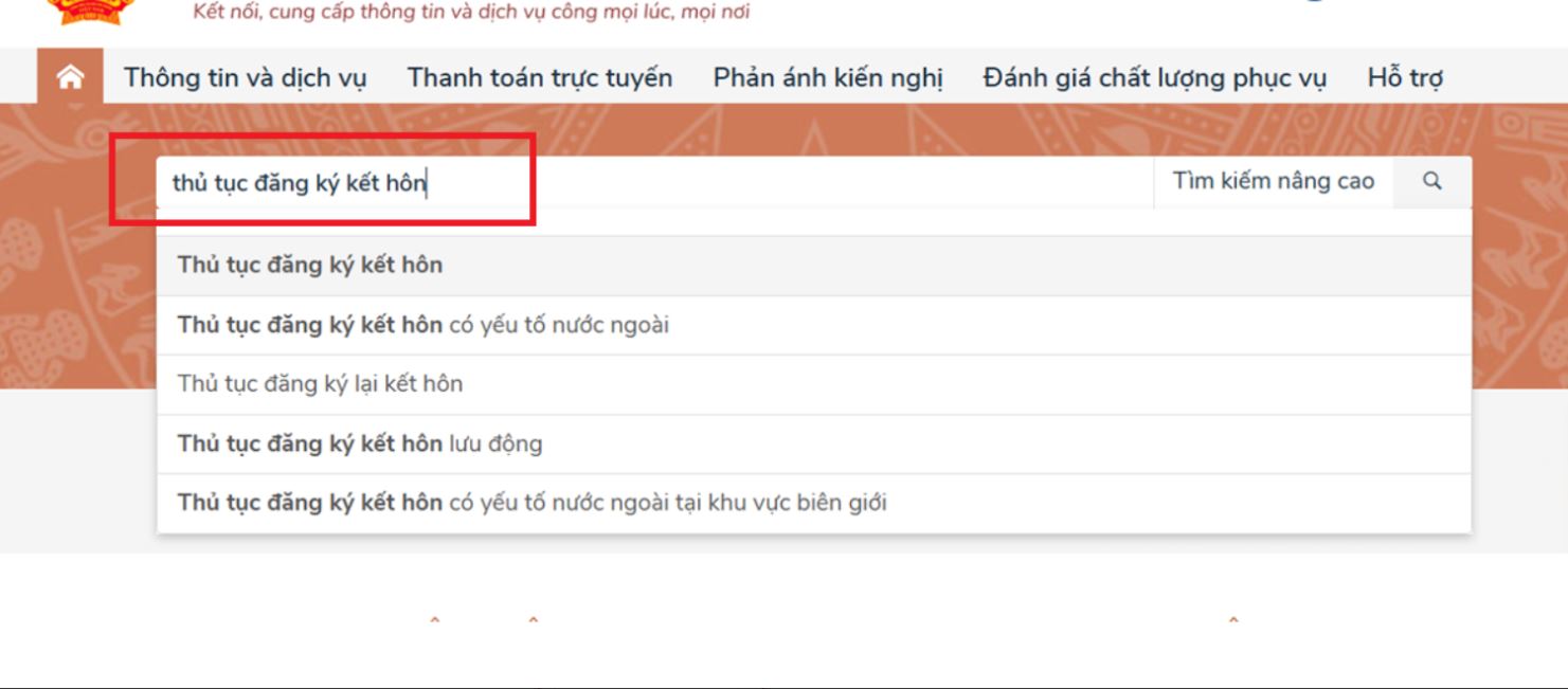 Thủ tục đăng ký kết hôn online qua dịch vụ công quốc gia